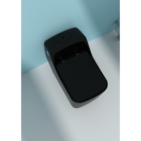 WC monobloc noir mat à siphon en S, technologie jet, céramique moderne gaufrée, chasse d'eau double à fermeture lente, à poser au sol, pour villa