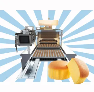 New touch screen wheel cake forming machine machinery food cake production line swiss roll cake tunnel oven