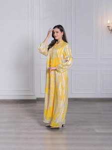 Robe longue et extralongue Jalaiba, style turc simple, exquise et luxueuse, à manches longues - Product Image 2