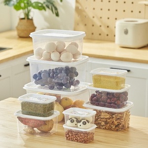 Lot <span class=keywords><strong>de</strong></span> 10 boîtes rectangulaires en <span class=keywords><strong>plastique</strong></span> IML pour aliments – Ensemble <span class=keywords><strong>de</strong></span> 10 contenants <span class=keywords><strong>de</strong></span> <span class=keywords><strong>conservation</strong></span> des aliments frais - Product Image 1