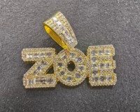 YYN Collier Pendentif Lettre Initiale Personnalisée Nom Capital Chaîne Cubaine Bijoux Hip Hop pour Femmes Hommes