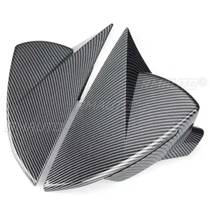 2x Cubiertas para Espejos Retrovisores Laterales para Seat Leon MK3 MK3.5 5F ST FR Cupra 2013-2019, Negro Brillante / Fibra de Carbono - Product Image 5