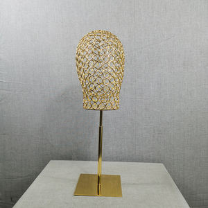 Cabeza de maniquí modelo de malla de alambre de metal al por mayor, cabezas de Maniquí de metal dorado, anillo de hierro de alambre, cabeza de maniquí femenino de <span class=keywords><strong>cristal</strong></span> - Product Image 5