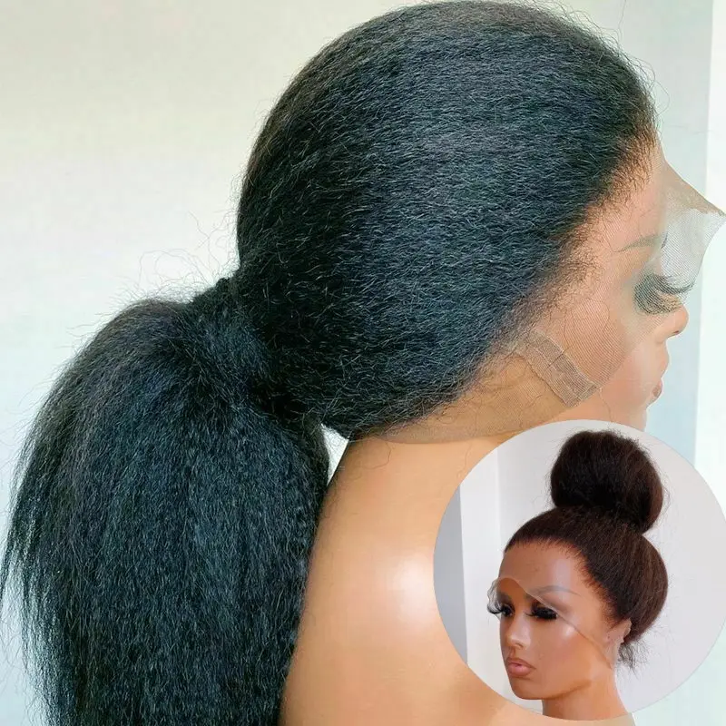 cheap 360 guangzhou wig Yaki Straight HD glueless 100virgin,360 full lace human hair wig 180%density,360 lace frontal wig vendor