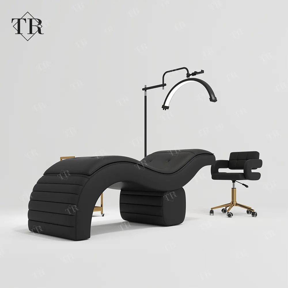 Turri Unique Luxury Custom Curved Eyelash Lash Extension Table Chairs Pink Curved Eyebrow Beauty Salon Eye Lashes Bed