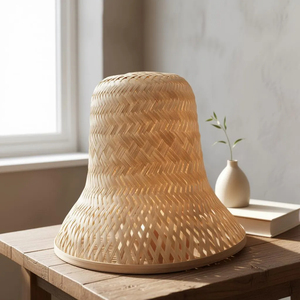 Handmade Thai Bamboo <b>Gift</b> Basket Sustainable Woven <b>Hamper</b> Eco FrienHandmade Woven Bamboo Bell Lampshade Boho Pendant Light - Product Image 1