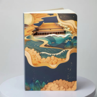 Carnet personnalisé à couverture rigide, relié cousu, imprimé offset, avec découpe 3D en papier, journal créatif ajouré, estampage, carnet de bord pour notes