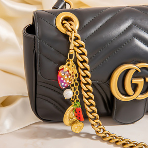 จี้ห้อยกระเป๋าสแตนเลส รูปผลไม้ มุก สตรอว์เบอร์รี หัวใจ ของขวัญ แฟชั่น - Product Image 1