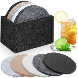 Promotion Eco-Friendly Round Grey Felt Coasters Dining <b>Table</b> <b>Protector</b> Pad Heat Resistant Cup Mat - Product Image 5