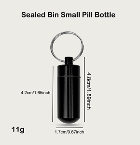 Custom Mini <b>Travel</b> <b>Container</b> Portable Rectangular Aluminium Keychain Pill Holder for Medicine and Vitamins Keychain Pill Case - Product Image 2