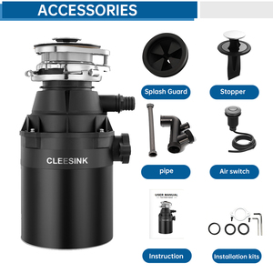 Trituradora de residuos de basura eléctrica de acero inoxidable para cocina doméstica OEM, alimentación continua con Control de interruptor de aire - Product Image 5