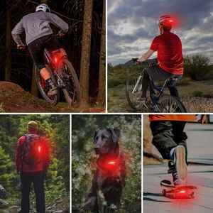 Custom Logo High Brightness Bike Rear <b>Light</b> <b>USB</b> <b>Rechargeable</b> COB LED 4 Modes Promotional Gift Universal Elastic Strap <b>Light</b> - Product Image 5