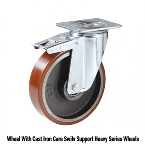 Roue avec noyau en fonte, support pivotant, roues de série lourde - Product Image 2