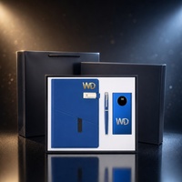 Coffret cadeau d'entreprise en cuir : carnet de notes A5 avec stylo, batterie externe, cadeaux d'affaires pour réunions annuelles, cadeaux pour clients