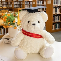 Ours en peluche personnalisé super doux pour la remise des diplômes, avec rembourrage en coton PP et doublure en maille, vente en gros
