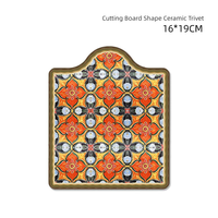 Vente en gros Maroc Planche à découper en forme de dessous de plat chauffant en céramique avec liège Sublimation personnalisée Carrelage Italie Napperon en céramique