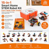 WeeeMake-Kit de entrenamiento inteligente para casa, 15 en 1, educativo inteligente para hacer robots, paquete de regalo naranja para placas de fabricante