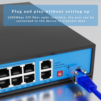 HUASTLINK Switch PoE Ethernet de Red CCTV de 4, 8, 16, 24 Puertos, 100Mbps, 1000Mbps, 48V, 10/100/1000M para Cámara IP