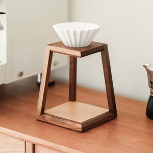 Verser sur la station de café Support de goutteur de café Station d'égouttement en bois Verser sur la cafetière Support de filtre - Product Image 1