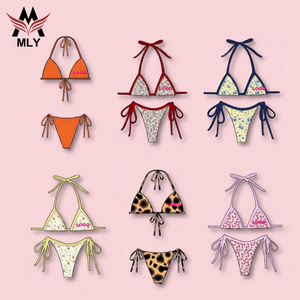 <span class=keywords><strong>Maillot</strong></span> <span class=keywords><strong>de</strong></span> <span class=keywords><strong>Bain</strong></span> Deux <span class=keywords><strong>Pièces</strong></span> <span class=keywords><strong>de</strong></span> Luxe Micro Triangle pour Femmes, Ensembles Bikini Taille Haute avec Licol et Laçage, <span class=keywords><strong>Maillot</strong></span> <span class=keywords><strong>de</strong></span> <span class=keywords><strong>Bain</strong></span> Designer Uni Personnalisé - Product Image 1