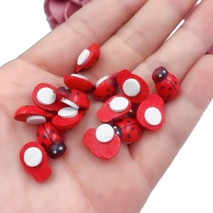 Màu Đỏ hỗn hợp màu gỗ sơn thân thiện với môi Bọ Cánh Cứng bảy sao bọ rùa rêu vi cảnh quan trang trí phụ kiện thủ công tự làm - Product Image 5