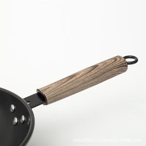 Non-Stick Wok 28Cm Wood Handle Flat Bottom For Induction And Gas Stoves - Product Image 4