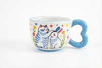 Ensemble de tasses à café en céramique vintage de Noël, tasses à café rétro créatives avec cuillère, design moderne pour les fêtes et les couples, tasses à eau