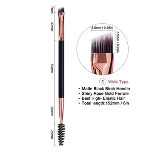 Pinceles de maquillaje <span class=keywords><strong>para</strong></span> cejas con logotipo personalizado, de doble ángulo plano superior, <span class=keywords><strong>para</strong></span> tinte de cejas y volumen, 2 en 1, aplicador de rímel y cepillo angular <span class=keywords><strong>para</strong></span> cejas con spoolie - Product Image 6