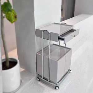 Chariot de beauté multifonctionnel en ABS blanc et rose pour salon de beauté et spa - Product Image 6