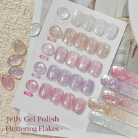 BORN PRETTY 10ml Vernis Gel Scintillant Blanc Laiteux Coloré avec Paillettes OEM Effet Gelée Pailletée pour Nail Art DIY Salon