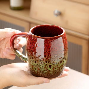 Taza de Café Extra Grande de Cerámica, Taza de Leche con Asa, Taza de <span class=keywords><strong>Desayuno</strong></span> Creativa con Acabado Glaseado, Vajilla Estética para Oficina - Product Image 3