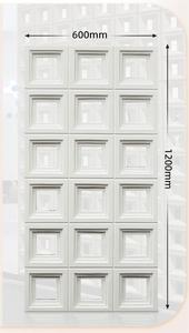 Thiết kế hiện đại phong cách hình học màu trắng rắn gỗ phân vùng tường bảng điều khiển nhanh chóng cài đặt trong nhà/ngoài trời sử dụng PU Faux cách âm - Product Image 6