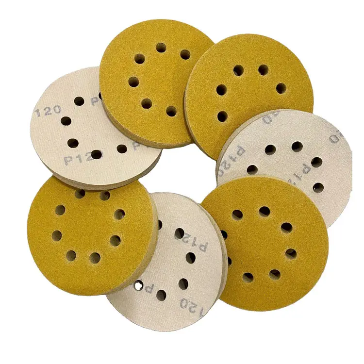 6 Trous 6 Pouces 180mm Polissage abrasifs métalliques Clips de ponçage Disque de ponçage en verre de polissage de couleur jaune