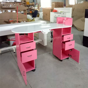 Kisen Venta caliente <span class=keywords><strong>de</strong></span> lujo moderno acrílico barato vidrio superior belleza spa blanco <span class=keywords><strong>uñas</strong></span> mesa con ventilador salón manicura equipo hecho en barbilla - Product Image 1