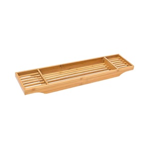 Support et plateau de bain en bambou de style minimaliste ; plateau en bambou multi-compartiments ; respectueux de l'environnement et sain. - Product Image 2