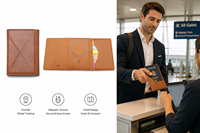 Portefeuille de voyage magnétique triple pli en cuir PU pour homme, idéal pour les affaires, les voyages, les cadeaux, avec compartiment antivol pour espèces et organisateur ouvert