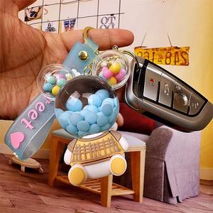 พวงกุญแจหัวหนูสุดสร้างสรรค์ใหม่สุดฮอตสีสันสดใสเสื้อผ้ารูปถั่วพวงกุญแจน่ารักใส่น้ำมันเข้าไปในขวดเมาส์พร้อมของเหลวขายส่ง - Product Image 4