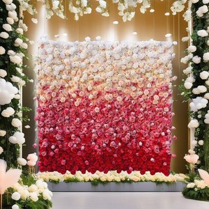 8Ft X 8Ft giallo e bianco Roll up sfondo blu 8X8 <span class=keywords><strong>fiori</strong></span> pannelli da parete rosso scuro con <span class=keywords><strong>fiori</strong></span> - Product Image 4