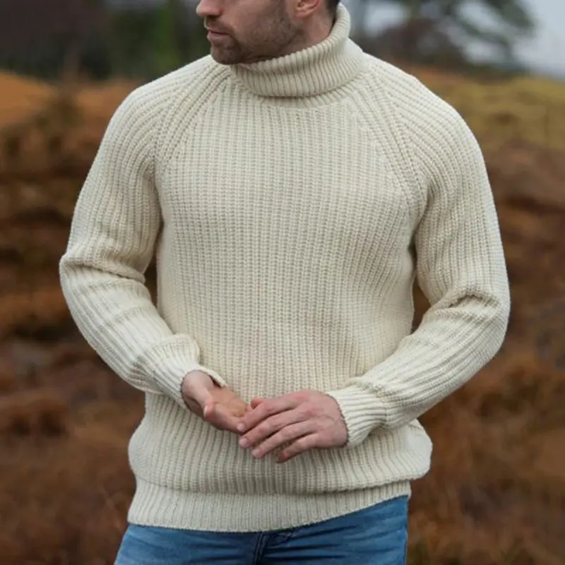 winter mens striped knit white sweater men's turtleneck sweater 4XL blouse knitted solid color col men chompas para hombre