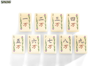 Fichas de Mahjong Acrílicas de Alto Brillo Golden Harvest con Diseño de Flores de las Cuatro Estaciones, Pavo Real, Rana y Joker para Juego Familiar Oriental
