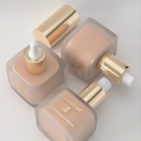Bouteille cosmétique disponible de 30ml de bouteille de pompe de lotion de verre givré pour la base liquide