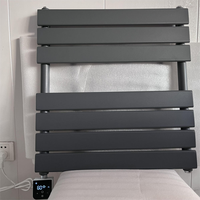 Sèche-serviettes électrique mural pour la maison, porte-serviettes chauffant blanc avec thermostat numérique et panier de rangement pour salle de bain