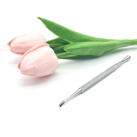 Lucida Professional Nail Tools Poussoir à ongles et coupeur à bord droit Poussoir à double extrémité en acier inoxydable 100% pour enlever les cuticules