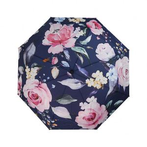 Parapluie compact pliable en 3 sections, imprimé floral, automatique, personnalisé, vente en gros, pas cher, unique, idéal comme cadeau - Product Image 1