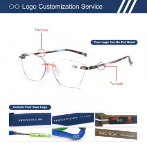 <span class=keywords><strong>Gafas</strong></span> de <span class=keywords><strong>Presbicia</strong></span> para <span class=keywords><strong>Mujer</strong></span>, Montura Vintage sin Aro, Estilo Ojo de Gato, Anti Luz Azul, <span class=keywords><strong>Gafas</strong></span> de Lectura para Damas, Diseño Personalizado - Product Image 4