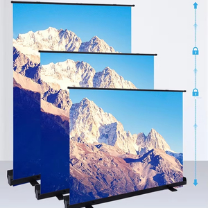 Màn hình sàn chiếu 16:9 130 inch cho các cuộc họp tại nhà hoặc văn phòng Màn hình máy chiếu di động bằng tay kéo lên chiếu với chân đế - Product Image 1