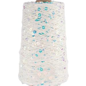 Fil à sequins teinté en pur coton, très vendu à l'international, pour le bricolage, tissage à la main, irisé, en gros et en petit, en pelote - Product Image 5