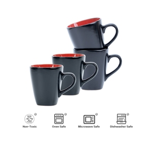 Royal Red and Black Tow Tone Color Glaze Housewares Can Be Customized Color Box Stoneware <b>Dinnerware</b> <b>Set</b> - Product Image 3