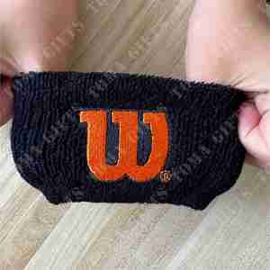 Bandeau de sport unisexe en coton brodé coloré avec logo personnalisé pour enfants, été/hiver, serviette absorbante, support de poignet pour le tennis - Product Image 2