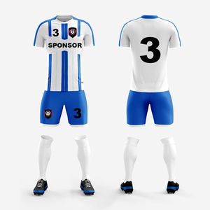 Hot Sale <strong>Factory</strong> Wholesale Navy Soccer Uniform Custom Team Logo Sublimation Breathable <strong>Jersey</strong> with Personal Name Printing - Product Image 2